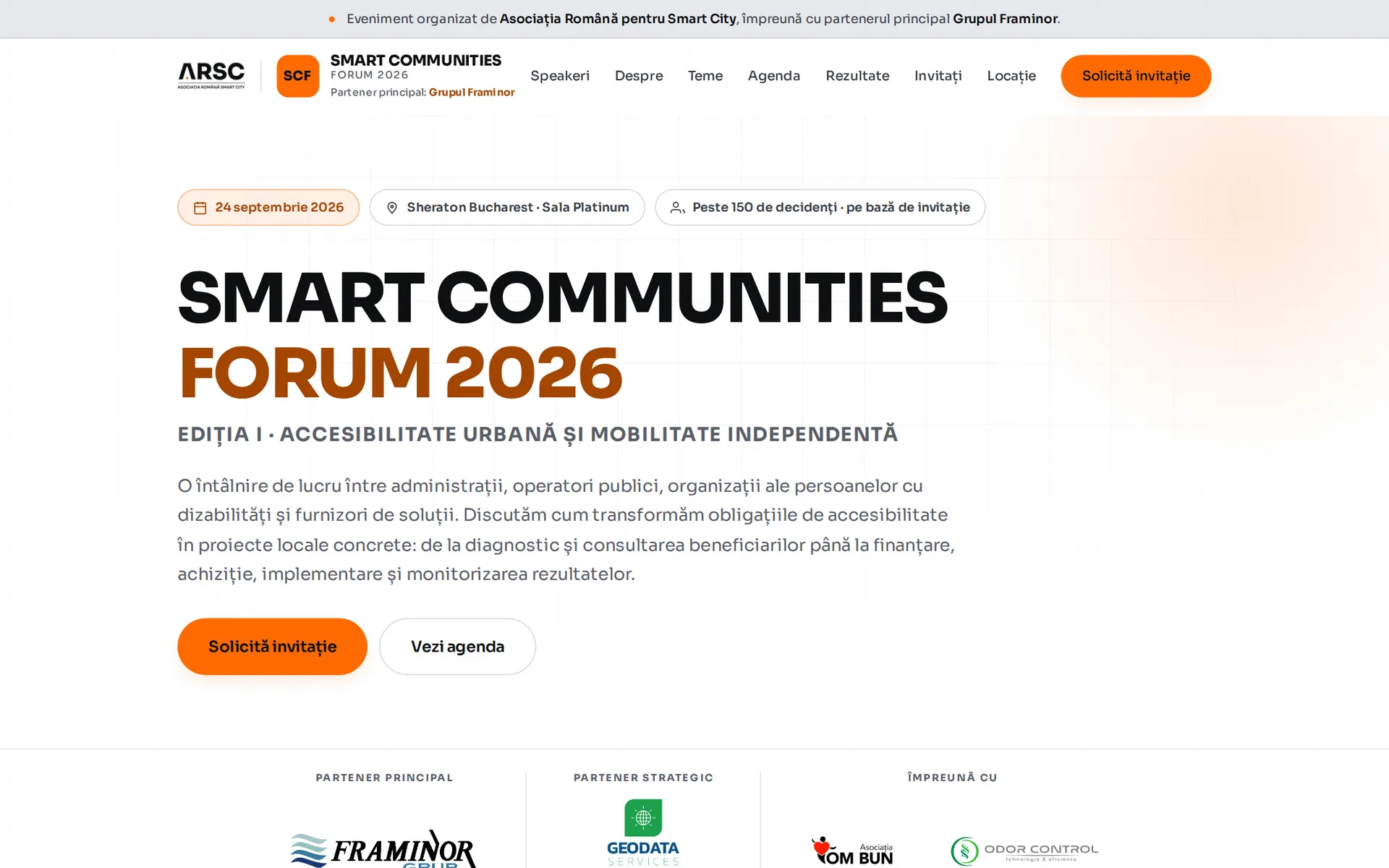 Smart Communities Solutions Forum - events.arsc.ro/smart-communities-forum-2026